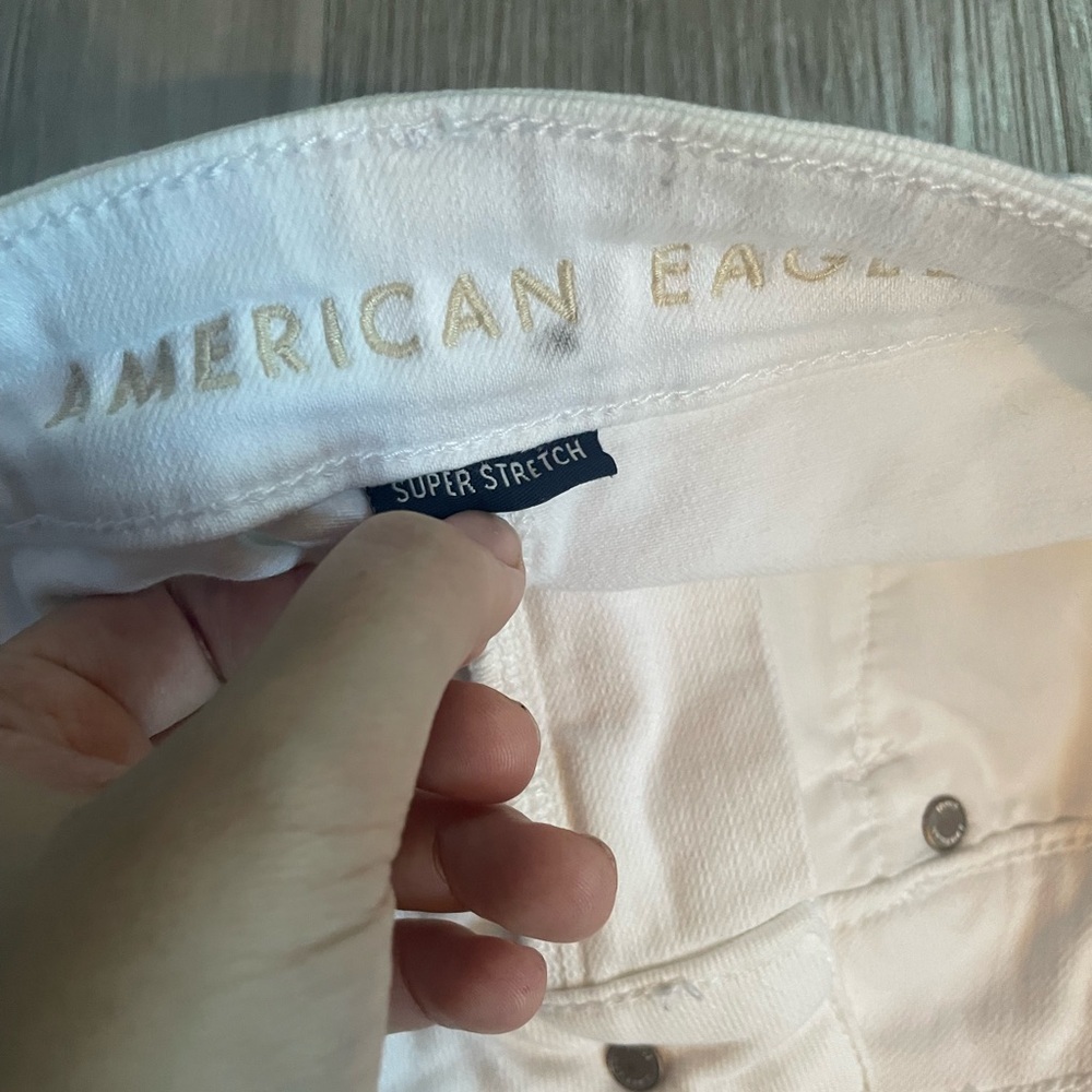 American Eagle White High Rise Stretch Denim Mini Skirt size 6/28 - Picture 4 of 6